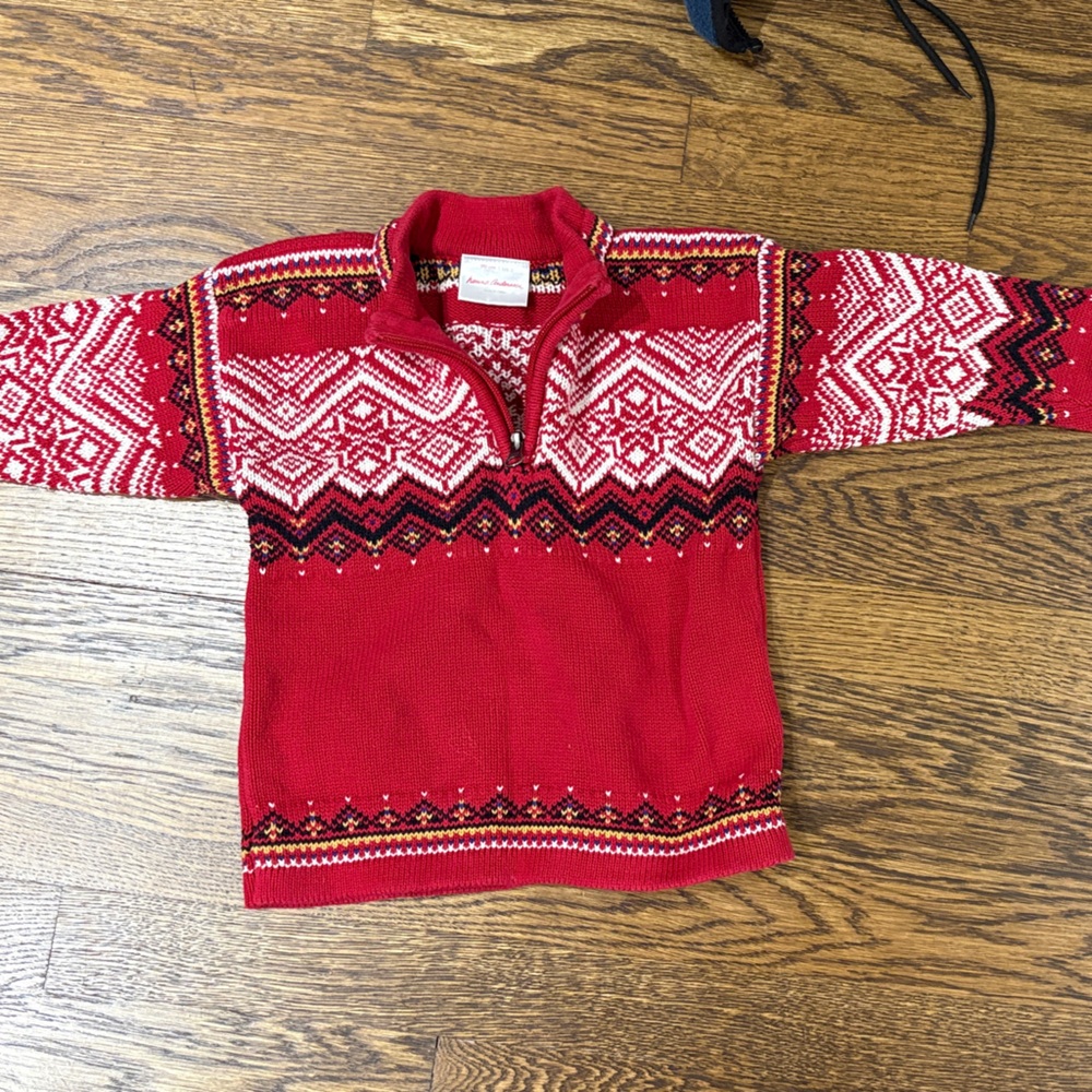 Hanna Andersson Red and White Kids Sweater